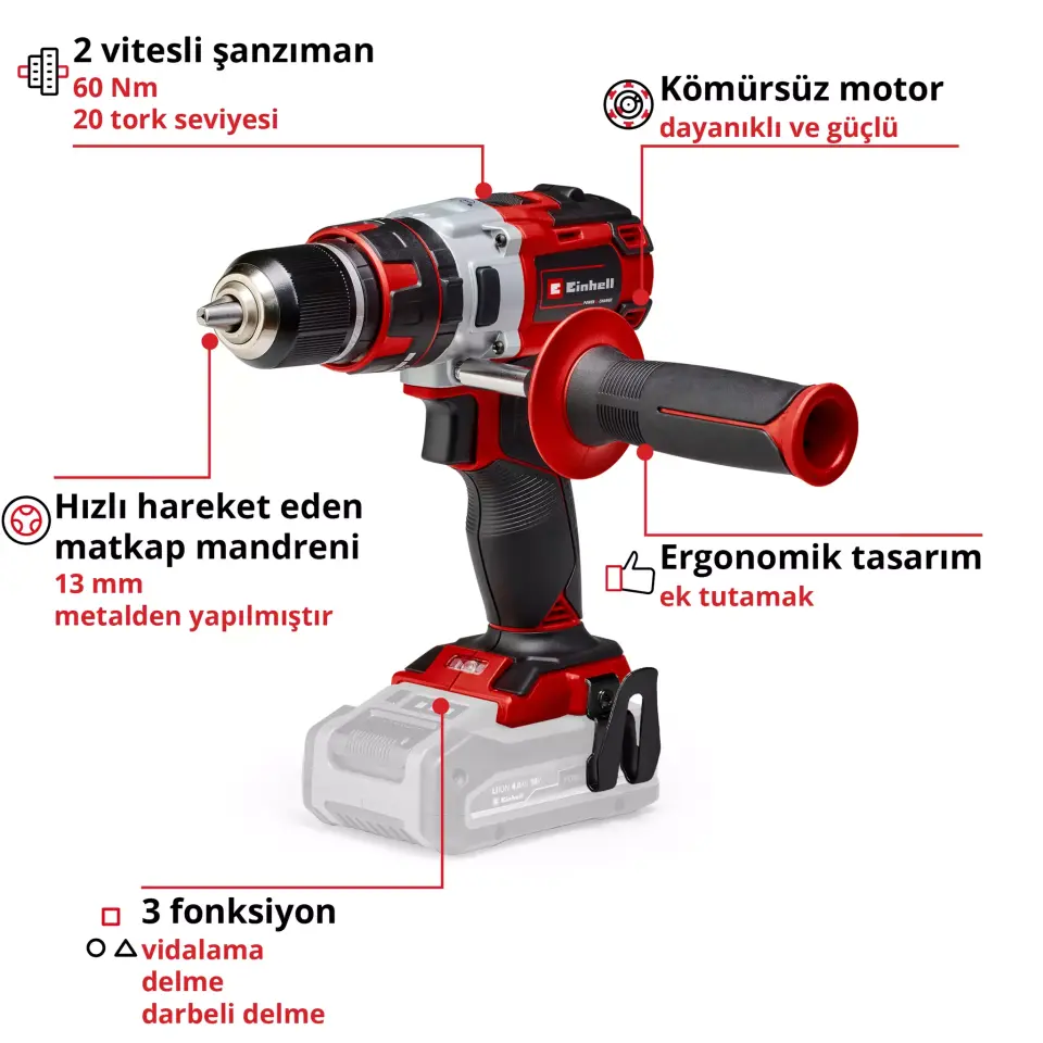 EİNHELL TP-CD 18 Li-i Brushless-Solo PROFESSIONAL Akülü Darbeli Vidalama 4513860