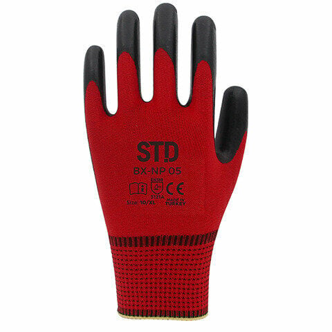 STD Eldiven Helix Np05 Polyester Kırmızı 10 No